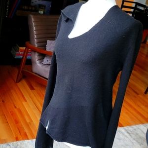 Italian Virgin Wool elegant black sweater. Size 14 (runs more like 6-8).